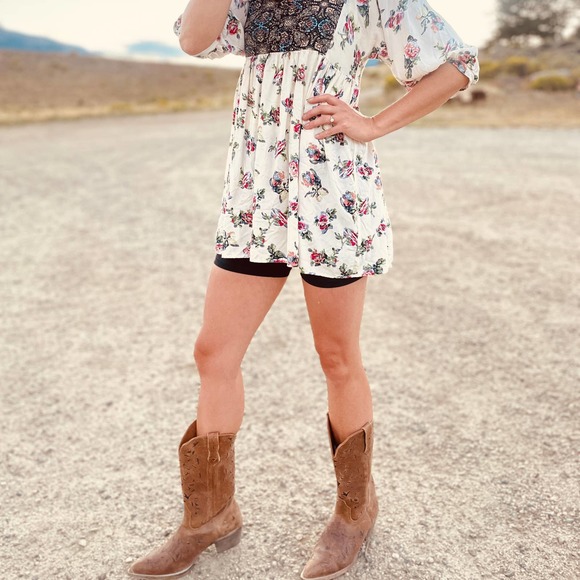 Laredo "Miranda" Western Festival Tan / Crazy Horse Boots Size 9 - Picture 3 of 8